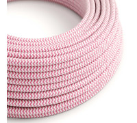 Cable manguera redonda 2x0,75 textil Rayon Fucsia zigzag