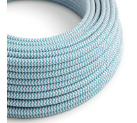 Cable manguera redonda 3G0,75 textil Rayon Turquesa zigzag