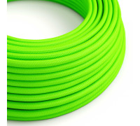Cable manguera redonda 3G0,75 textil Rayon Verde Fluo sólido