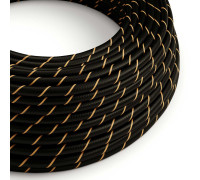 Cable manguera redonda 2x0,75 textil HD Negro y Oro