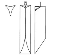 Triangular bar beveled cut Z.9591 100mm chrome clip