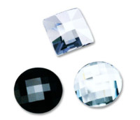 Flat Strass crystal with CAL coating in faceted part