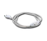 White Europlug cord set with hand switch