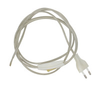 Transparent cord set with Europlug and hand switch fosforescent
