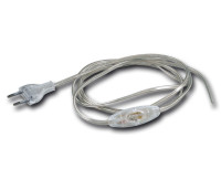Transparent Europlug cord set with hand switch