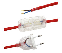 Cord Set with hand switch and colour textile cable
