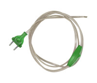 Transparent cord set with Europlug and hand switch green