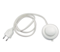 White Europlug cord set with floor switch