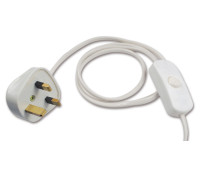 Uk Plug White Cord Set with Hand Switch