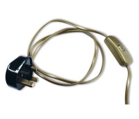 Uk Plug Golden Cord Set with Hand Switch