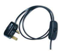 Uk Plug Black Cord Set with Hand Switch