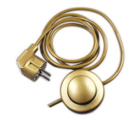 Golden cord set with Schuko plug and floor switch