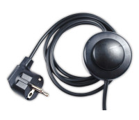 Black cord set with Schuko plug and floor switch