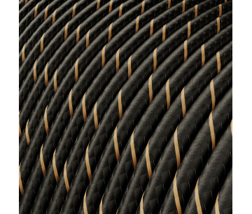Rollo 50m. Cable textil Bajo Voltaje negro y dorado vertigo ERM42