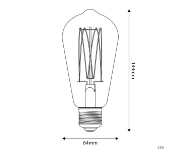 Bombilla LED Dorada Edison ST64 7W 640Lm E27 2700K regulable