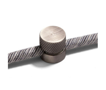 Fijación con pasacable metálico para cable textil Titanio (2 uds)