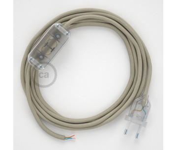 Conexión de mano 1,8m Transparente cable Trenzado Algodón Gris RC43