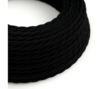 Cable Trenzado 2x0,75 textil Algodón Negro sólido
