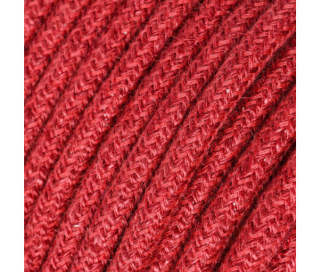 Cable manguera redonda 2x0,75 textil Yute Rojo Cereza