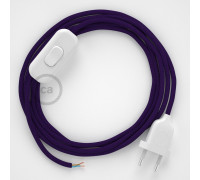 Conexión de mano 1,8m Blanco cable redondo Seda Púrpura RM14