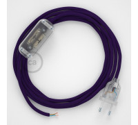 Conexión de mano 1,8m Transparente cable redondo Seda Púrpura RM14