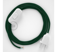 Conexión de mano 1,8m Blanco cable redondo Seda Verde Oscuro RM21