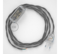 Conexión de mano 1,8m Transparente cable Trenzado Lino Gris TN02