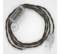 Conexión de mano 1,8m Transparente cable Trenzado Lino Marrón TN04