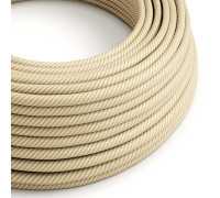 Cable manguera redonda 2x0,75 textil HD raya ancha Crema y Avellana
