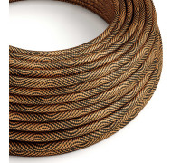 Cable manguera redonda 2x0,75 textil Optical Negro y Cobre