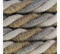 Cordon Trenzado XL16mm 3G0,75 Textil Yute Algodón y lino natural
