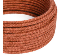 Cable manguera redonda 3G0,75 textil Yute Arcilla Naranja